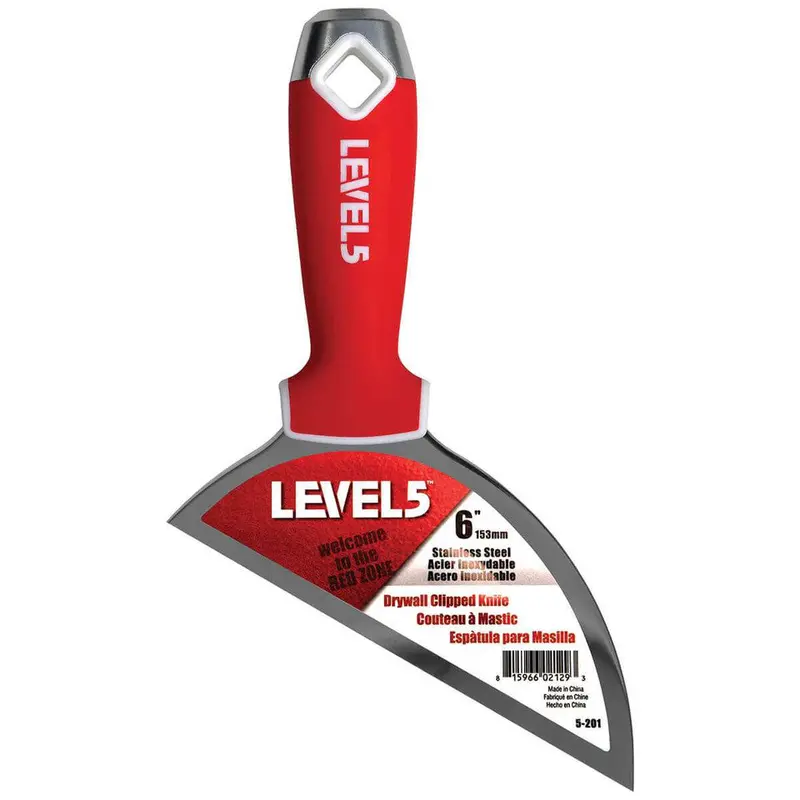 LEVEL5 6-Inch Stainless Steel Clipped Knife – Ergonomic Soft-Grip Handle, Corrosion-Resistant Blade