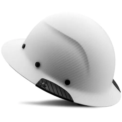 LIFT DAX Full-Brim Hard Hat — Matte White Carbon Fiber Resin, Lightweight HDF-24CWM