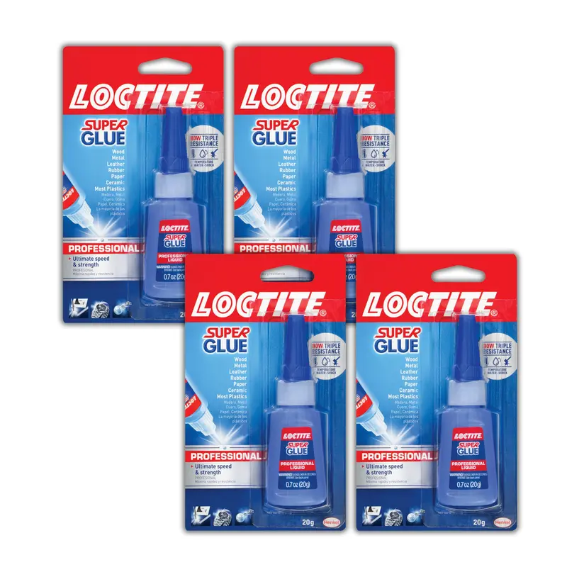 Loctite 1365882 Professional Super Glue – Clear Liquid Cyanoacrylate, 4-Pack