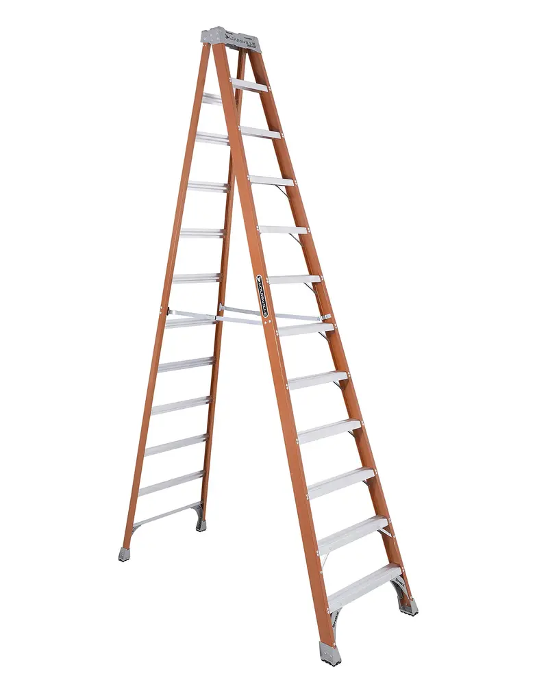 Louisville Ladder FS1512 12-Foot Fiberglass Step Ladder – Type IA, 300-Lb Capacity, OSHA-Compliant