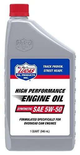 Lucas Oil 10101 Synthetic 5W-50 Motor Oil – 1 Quart High-Temperature Engine Protection