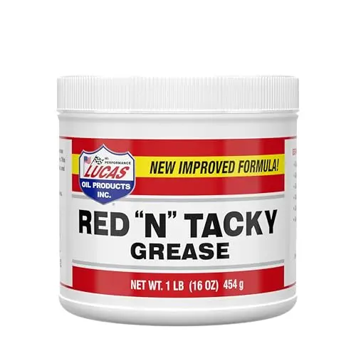 Lucas Oil 10574 Red ‘N’ Tacky Grease – 1 lb High-Adhesion, Water-Resistant Lubricant