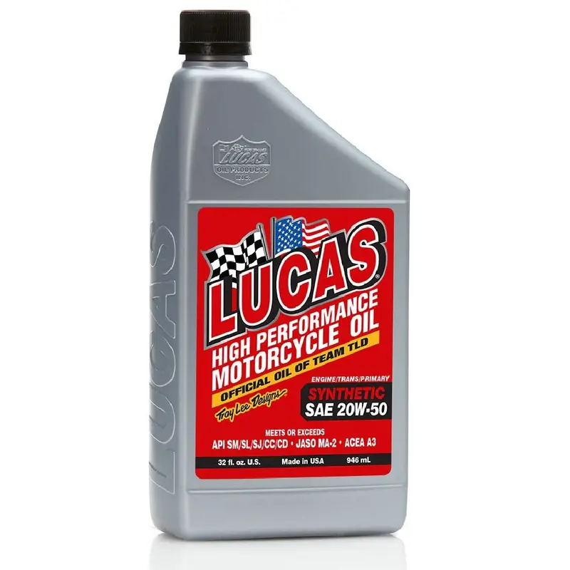 Lucas Oil 10702 SAE 20W-50 Synthetic Motorcycle Engine Oil – 1 Quart