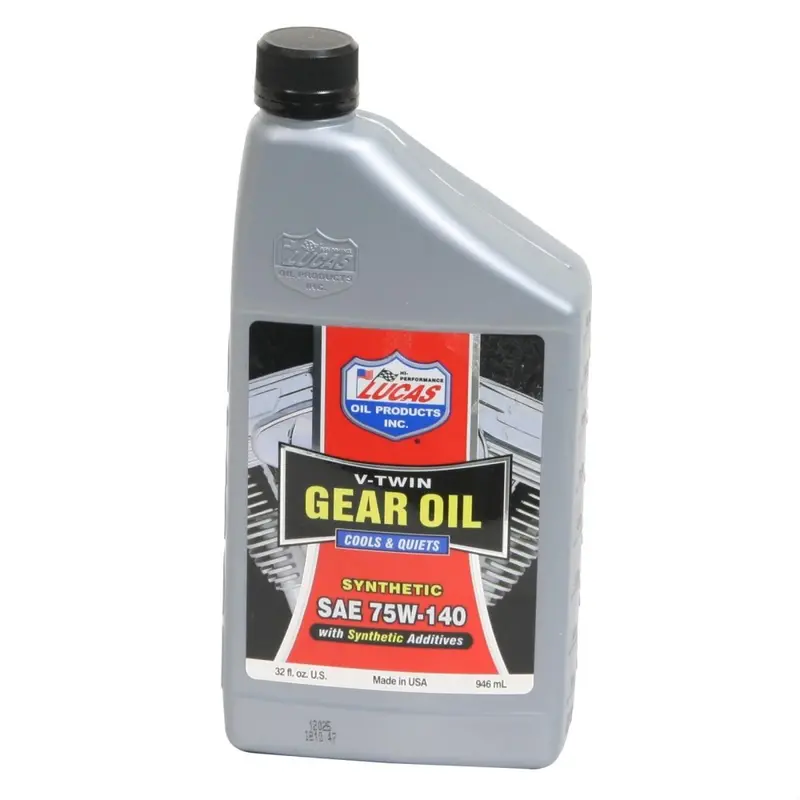 Lucas Oil 10791 Synthetic V-Twin Gear Oil – SAE 75W-140, 1 Quart Bottle