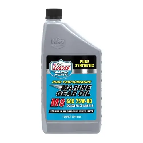 Lucas Oil 75W-90 Synthetic Marine Gear Oil – 1 Quart Corrosion-Resistant Lubricant