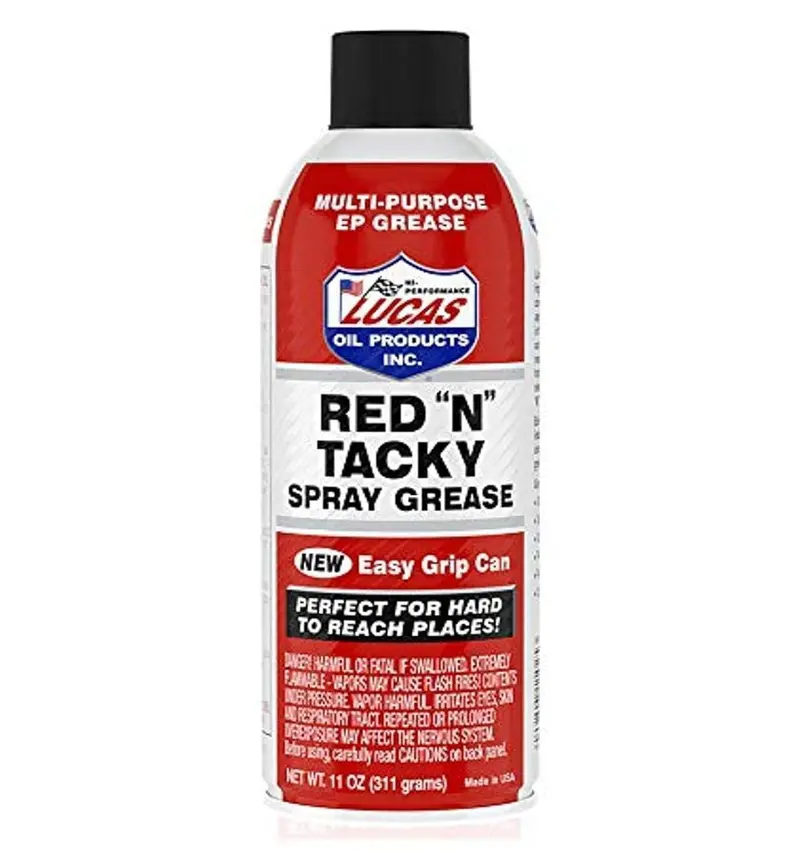 Lucas Oil Red ‘N’ Tacky Lubricant – Aerosol Spray, 11 oz Can, Pack of 4