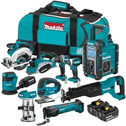 Makita 18V LXT 10-Piece Cordless Woodworking Combo Kit with 4.0Ah Batteries