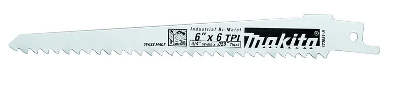 Makita 6″ 6-TPI Wood-Cutting Reciprocating Saw Blade (Silver Finish)