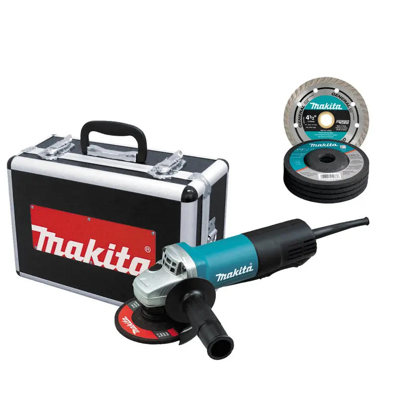 Makita 9557PBX1 4-1/2″ Angle Grinder with Paddle Switch – Includes Diamond Blade, Guards, and Accessories