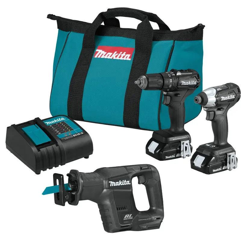 Makita CX203SYBXRJ 18V LXT Sub-Compact Combo Kit – Brushless Recipro Saw + Driver, Includes 1.5Ah Battery & Charger