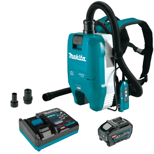 Makita GCV06T1 40V XGT HEPA Dust Extractor Kit – 0.5-Gallon Backpack, AWS Capable, 5.0Ah Battery Included