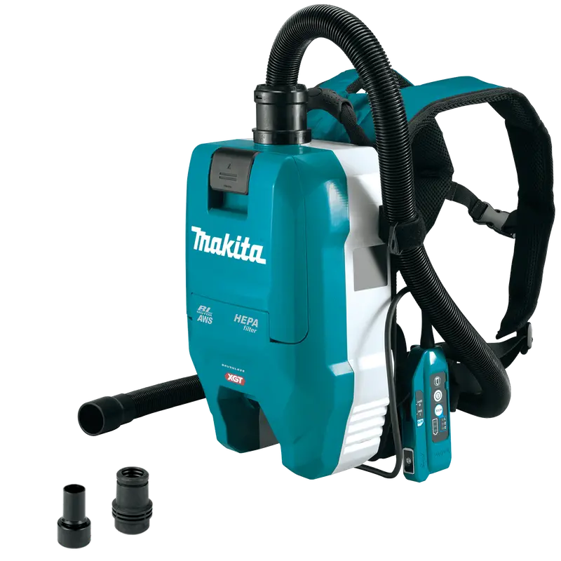 Makita GCV06Z XGT 40V Max Brushless Backpack Dust Extractor – 1/2-Gallon HEPA Filtration & AWS-Compatible