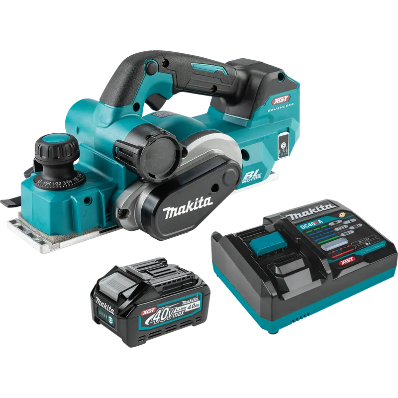 Makita GPK01M1 40V MAX XGT Brushless Planer Kit – 3-1/4-Inch, Includes 4.0Ah Battery