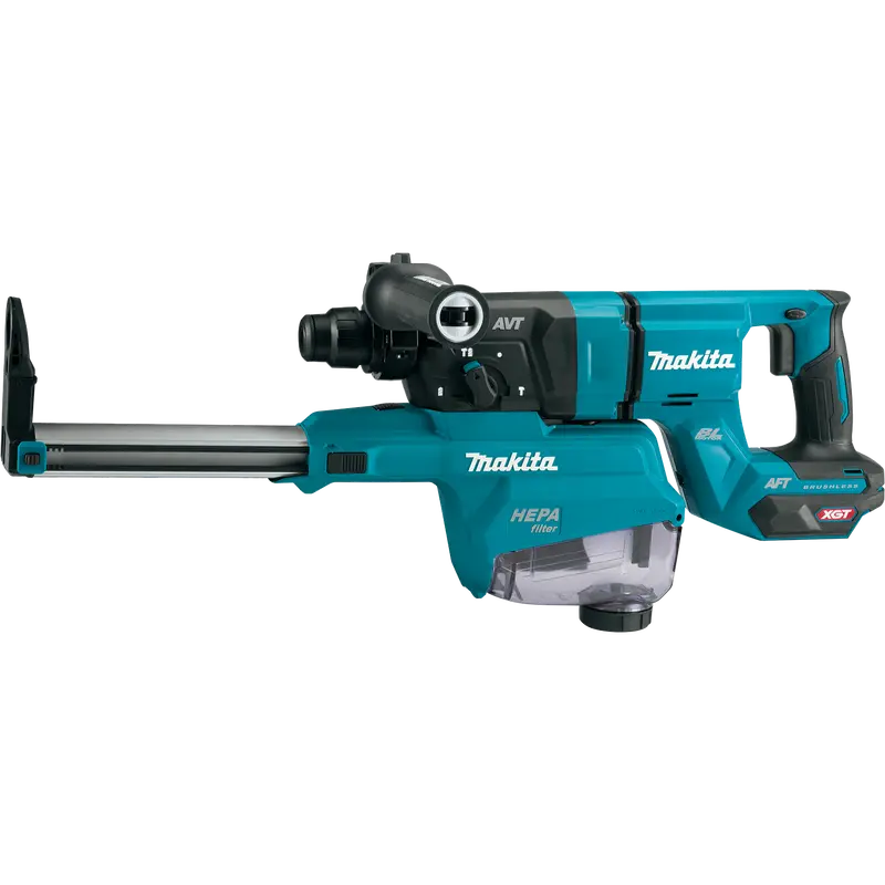 Makita GRH07ZW XGT 40V Brushless SDS-Plus Rotary Hammer: D-Handle AVT Demolition Tool with Dust Extraction & AWS