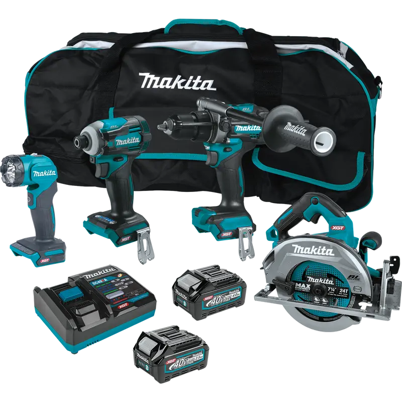 Makita GT400M1D1 XGT 40V Max Brushless 4-Piece Cordless Combo Kit — Includes 2.5Ah & 4.0Ah Batteries