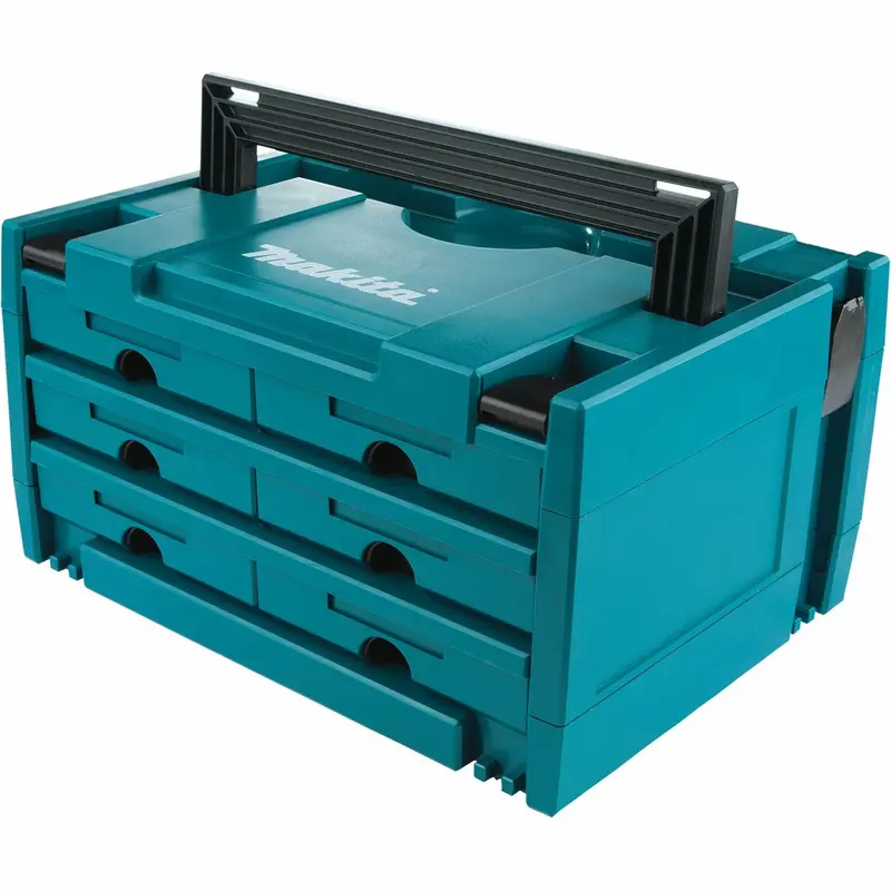 Makita MAKPAC 6-Drawer Interlocking Storage Case – Compact 8.5″ x 15.5″ x 11.6″ Organizer