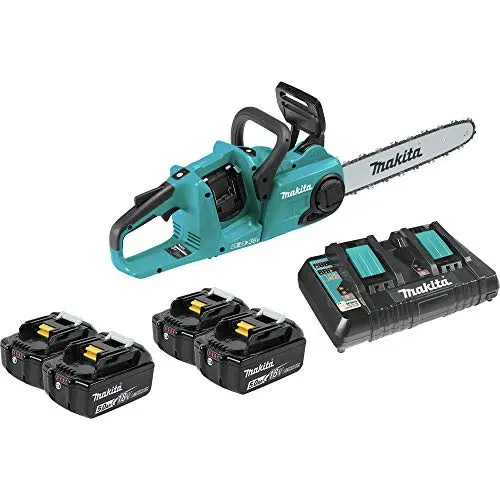 Makita XCU03PT1 36V LXT Cordless 14-Inch Chainsaw Kit – Includes Four 5.0Ah Batteries