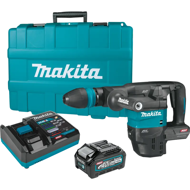 Makita XGT 40V Max Brushless SDS-MAX AVT Demolition Hammer Kit – 15 lb, Includes 4.0Ah Battery