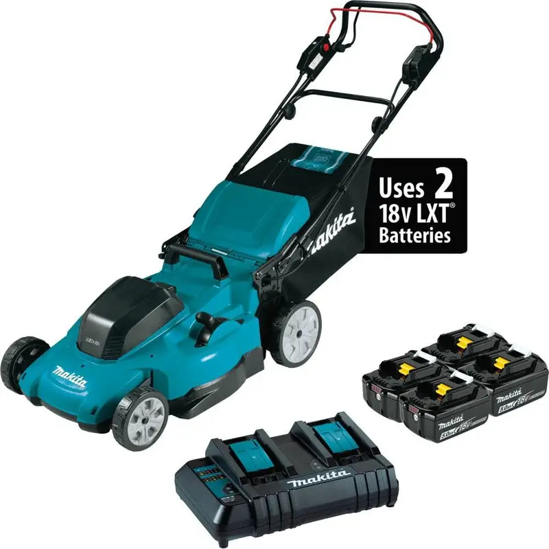 Makita XML14CT1 36V LXT 19-Inch Self-Propelled Lawn Mower Kit – Four 5.0Ah Batteries