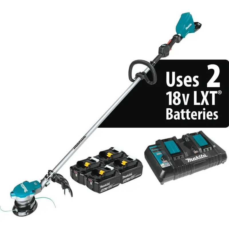Makita XRU15PT1 18V LXT String Trimmer Kit — Brushless Motor, Includes Four 5.0Ah Batteries