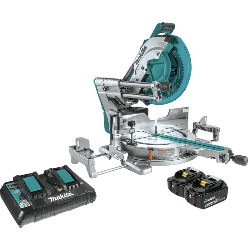 Makita XSL07PT 36V Brushless 12-Inch Dual-Bevel Sliding Miter Saw with Laser Guide and 5.0Ah Battery Kit