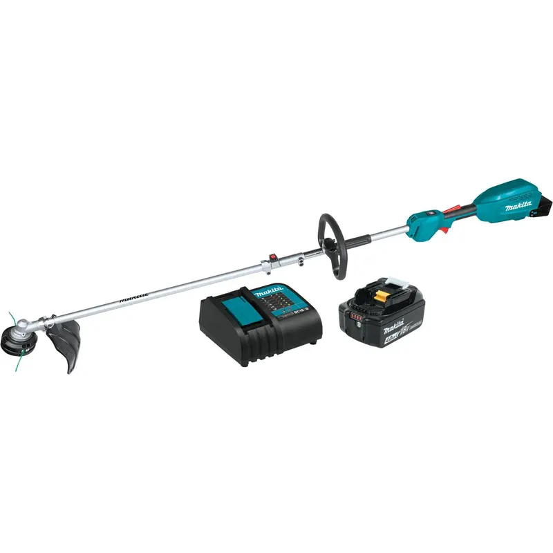 Makita XUX02SM1X1 18V LXT Brushless Coupled-Shaft Power Head Kit – Includes 13″ String Trimmer Attachment and 4.0Ah Battery