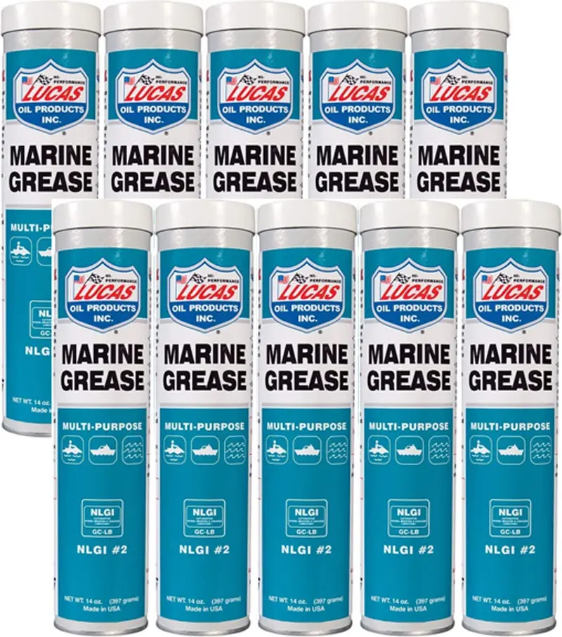 Marine Grease – 14 oz Tube (10-Pack) – Waterproof, High-Adhesion Lubricant for Boats & Outdoor Equipment