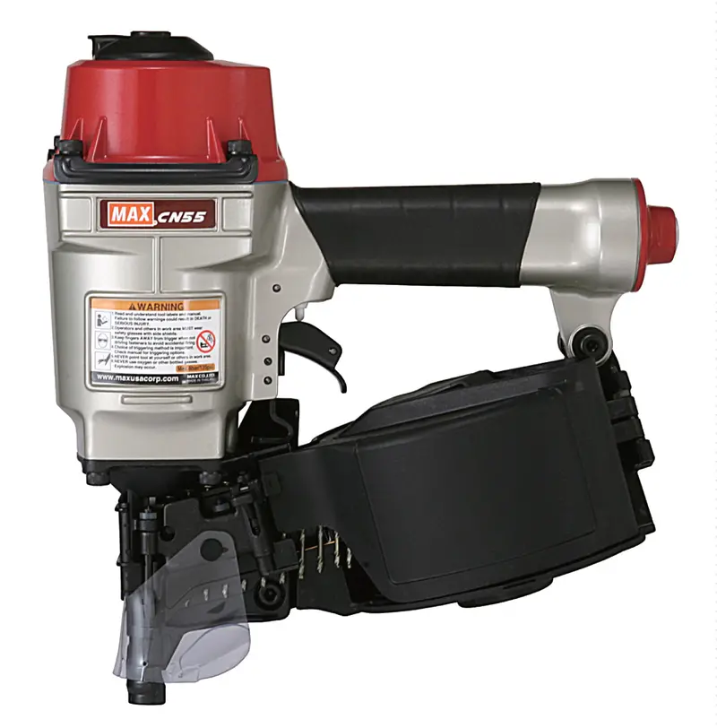 MAX CN55 Heavy-Duty Coil Nail Gun – Drives Fasteners Up to 2-1/4 Inches