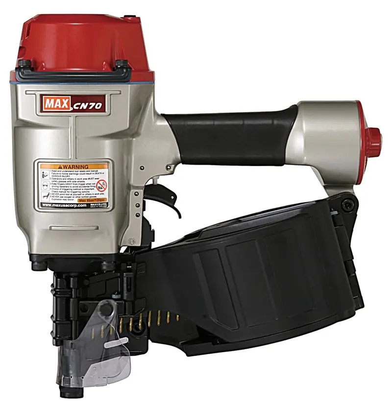 Max USA CN70 Heavy-Duty Coil Framing Nailer: Adjustable 1-3/4″ to 2-3/4″ Fastener Range