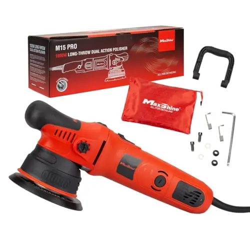 Maxshine M8S V2 5″ Dual-Action Polisher – 1000W, 6-Speed, 8mm Orbit, M8 Thread (Red)