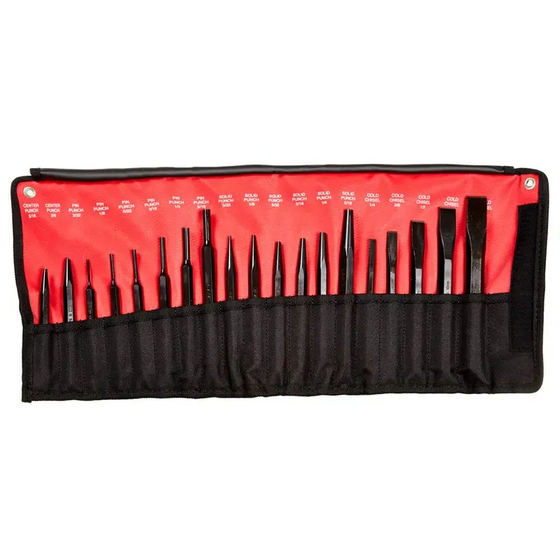 Mayhew 19-Piece Punch and Chisel Set – Black Oxide Finish, Heavy-Duty Tool Collection