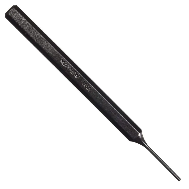Mayhew 21010 SAE Pin Punch – 5/64″ Diameter × 0.81″ Pin Length, 4-1/4″ Overall, Black Oxide Finish