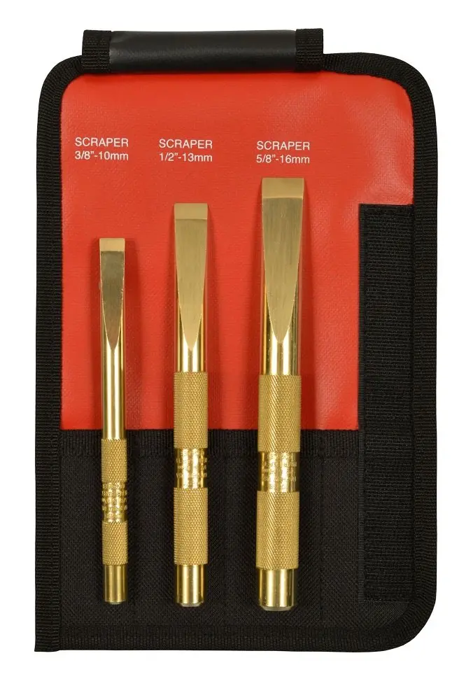 Mayhew 3-Piece Brass Scraper Set – Non-Marring Scraping Tools for Delicate Surfaces