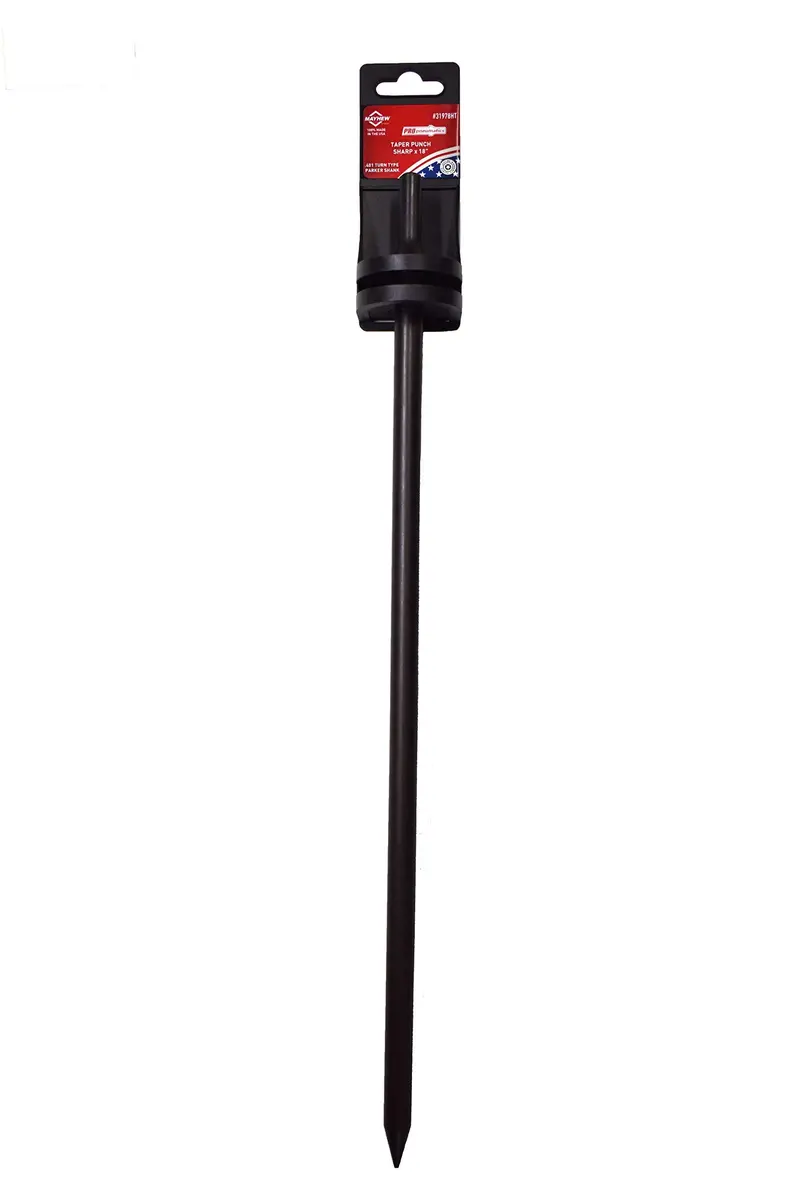 Mayhew 31978HT Pneumatic Taper Punch – Sharp-Point 18″ Industrial Punch with Hang Tag (Black Oxide)