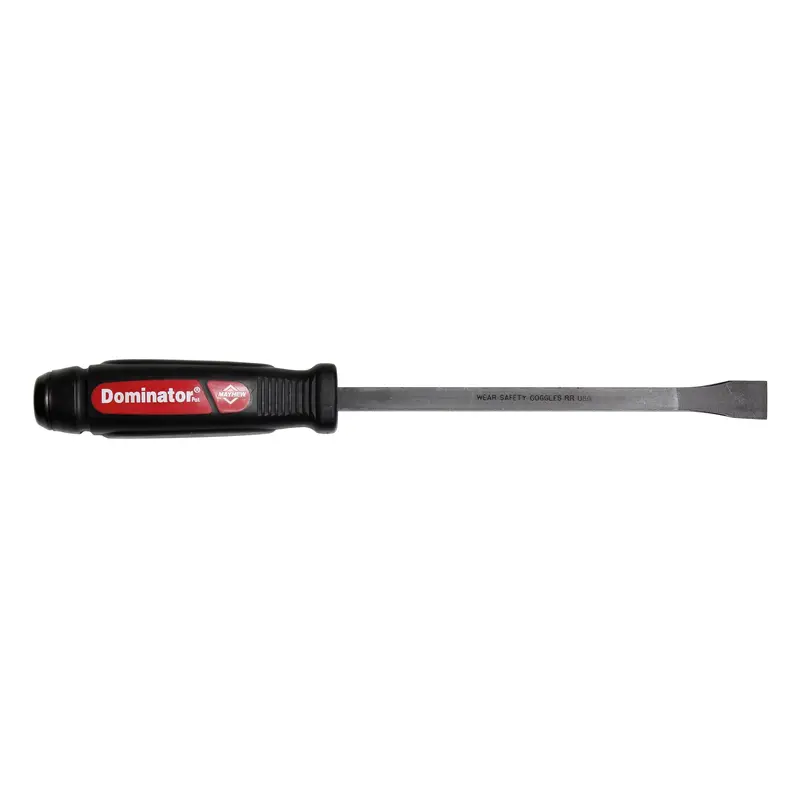 Mayhew 60141 Dominator 12-Inch Straight Pry Bar & Screwdriver Combo – Black Oxide Coated, Heavy-Duty Tool