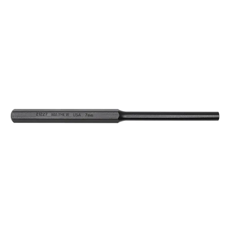 Mayhew 7mm Black Oxide Pin Punch – 6-Inch Metric Alignment Tool
