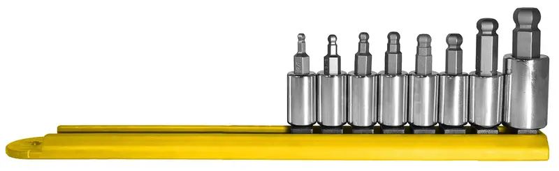 Mayhew 8-Piece SAE Ball Hex Socket Bit Set – Chrome-Plated, Precision-Fit Design