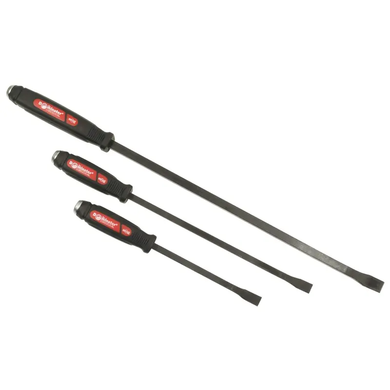 Mayhew Dominator Curved Pry Bar Set – 3-Piece, Black Oxide Coated, Heavy-Duty Leverage Tools (Model 61355)