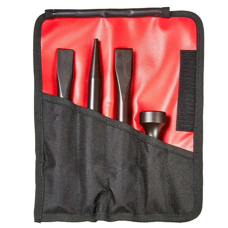 Mayhew Pneumatic Heavy-Duty Shank Set – 4-Piece, 0.498 in, Black Oxide Finish
