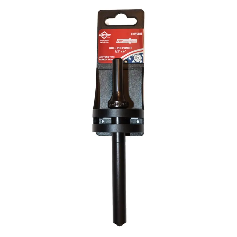 Mayhew Pneumatic Roll Pin Punch – 1/2 in × 6 in, Black Oxide Coated