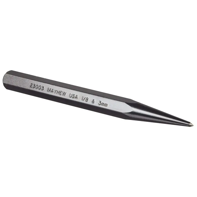 Mayhew Pro 1/2″ Prick Punch – Precision 3 mm Tip, 6″ Length