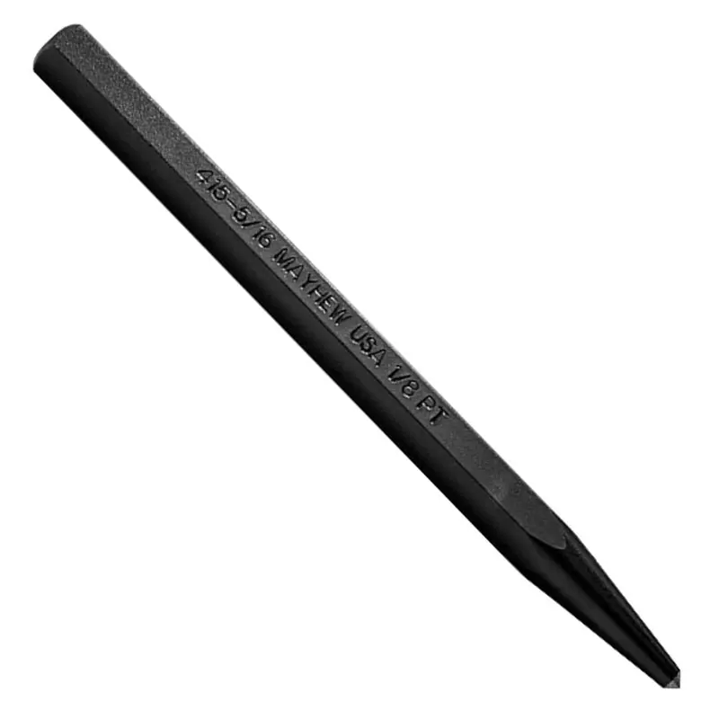 Mayhew Tools 24007 Precision Center Punch – 1/8″ (3 mm) Tip, 4-1/4″ Length, Black Oxide Coating