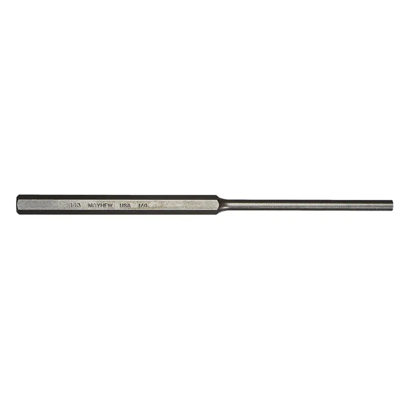 Mayhew Tools 71502 Select Pin Punch — 1/4″ Pin, 3.5″ Pin Length, 8″ Overall, Shot-Blasted