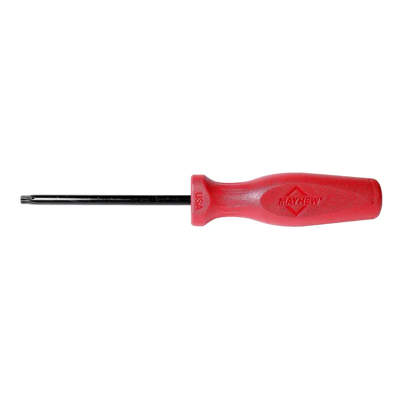 Mayhew USA-Made T30 Torx Screwdriver – 4-Inch Red-Handled Heavy-Duty Driver