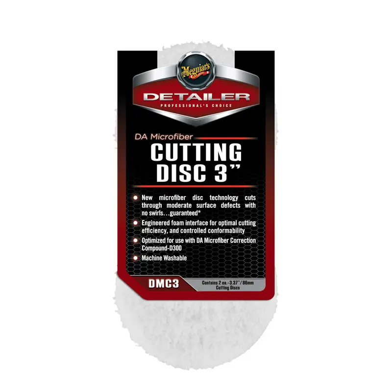 Meguiar’s DMC3 DA Microfiber Cutting Discs – 3-Inch Diameter, 2-Pack