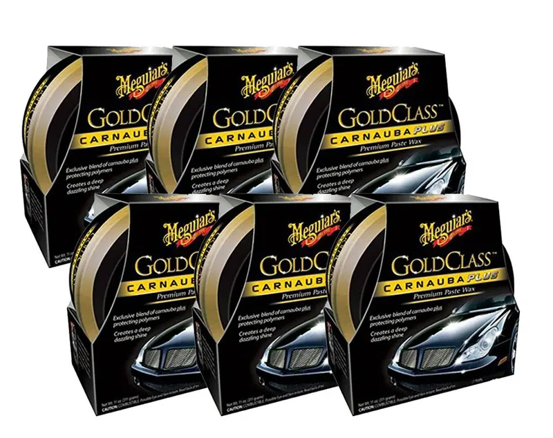 Meguiar’s Gold Class Carnauba Plus Paste Wax — 11 oz Jar (6-Pack)