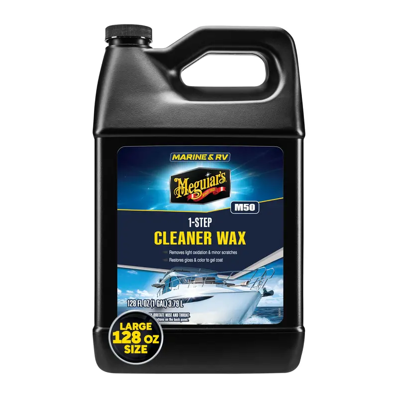 Meguiar’s M5001 Marine/RV One-Step Cleaner Wax – 1-Gallon All-in-One Surface Restorer & Protector