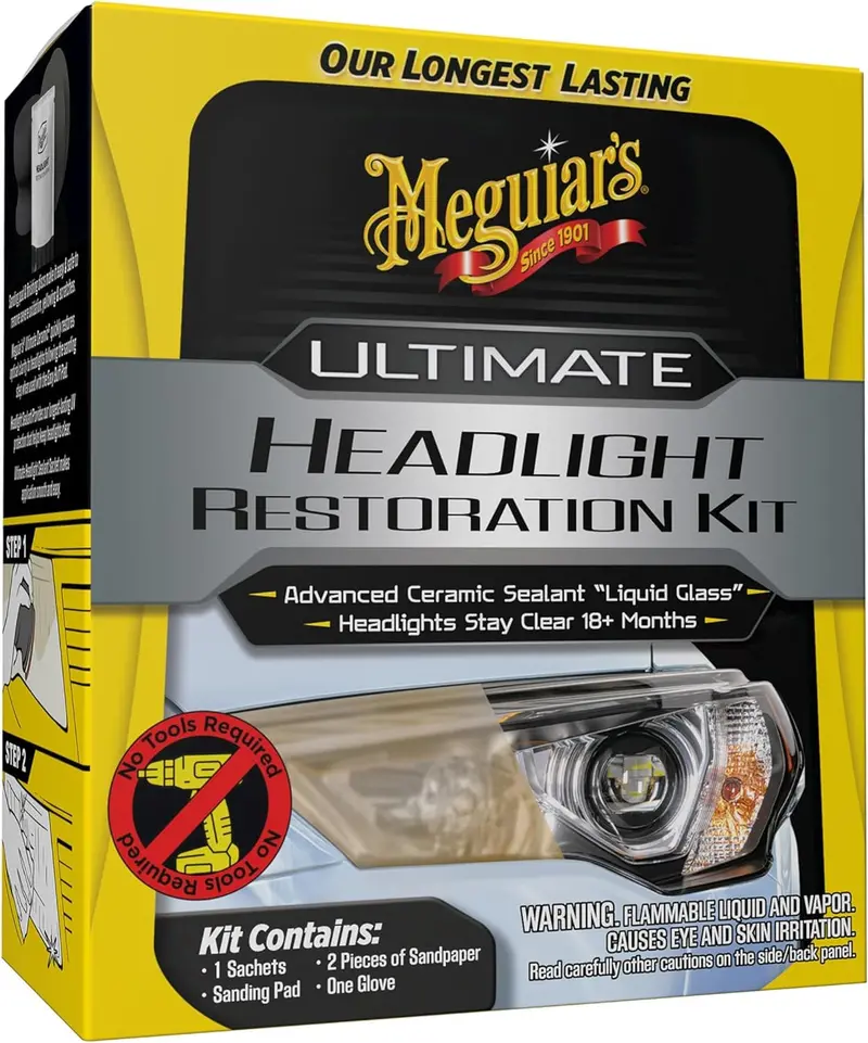 Meguiar’s Ultimate Headlight Restoration Kit – UV-Resistant Clarity Restoration System