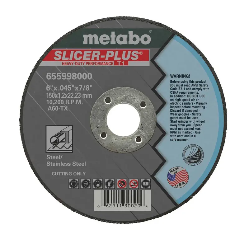 Metabo Slicer Plus 6″ Cutting Wheel — 50-Piece Pack (Model 655998000-50PK)