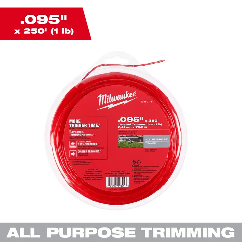 Milwaukee 49-16-2713 .095″ x 250′ Twisted Nylon Trimmer Line